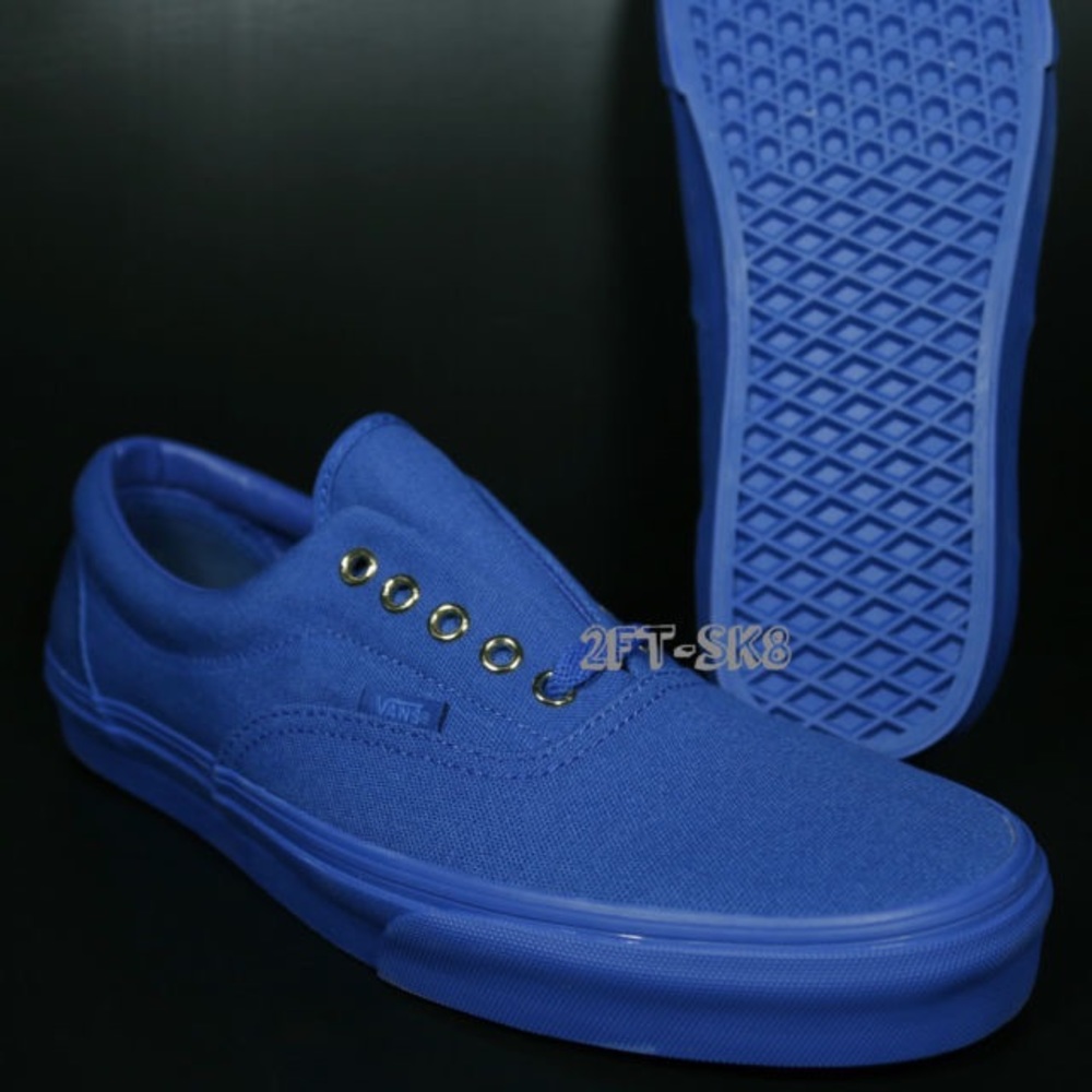Vans Era Mens Blue Canvas Lace Up Sneaker Shoes - Picture 4 of 7